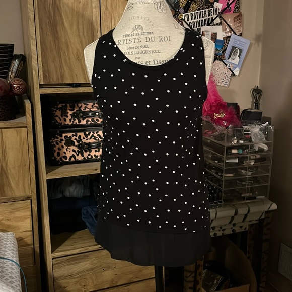 LOFT Tops - Ann Taylor Loft Polka Dot Tank - Small Petite